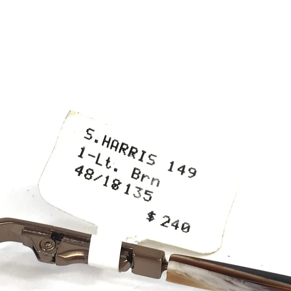 Scott Harris Eyeglasses Frames 149 01 Light Brown Rectangle Half Rim 48-18-135